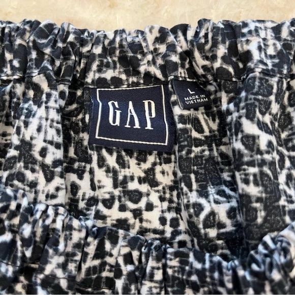 NEW GAP‎ | Puff Sleeve Black and White Smocked Waist Dress | Women’s Large - Picture 6 of 12